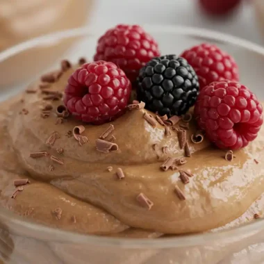 Creamy Chocolate Avocado Mousse with Fresh Berries and Cocoa