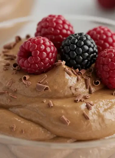 Creamy Chocolate Avocado Mousse with Fresh Berries and Cocoa