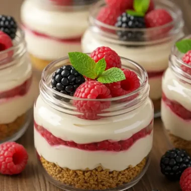 No-Bake Cheesecake Jars with Fresh Fruit – Easy Dessert Recipe