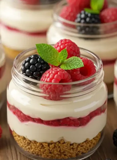 No-Bake Cheesecake Jars with Fresh Fruit – Easy Dessert Recipe
