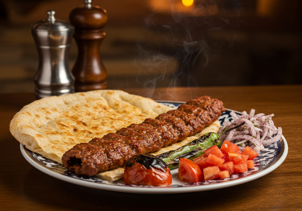 Turkish Adana Kebab with Flatbread 1 Bin Recipes Turkish Adana Kebab with Flatbread