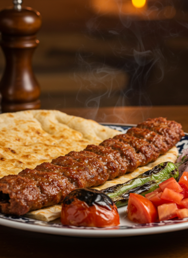 Turkish Adana Kebab with Flatbread