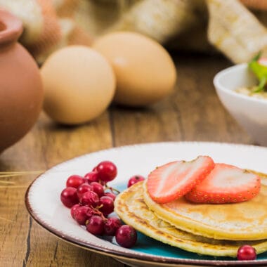 breakfast with pancakes strawberries Bin Recipes
