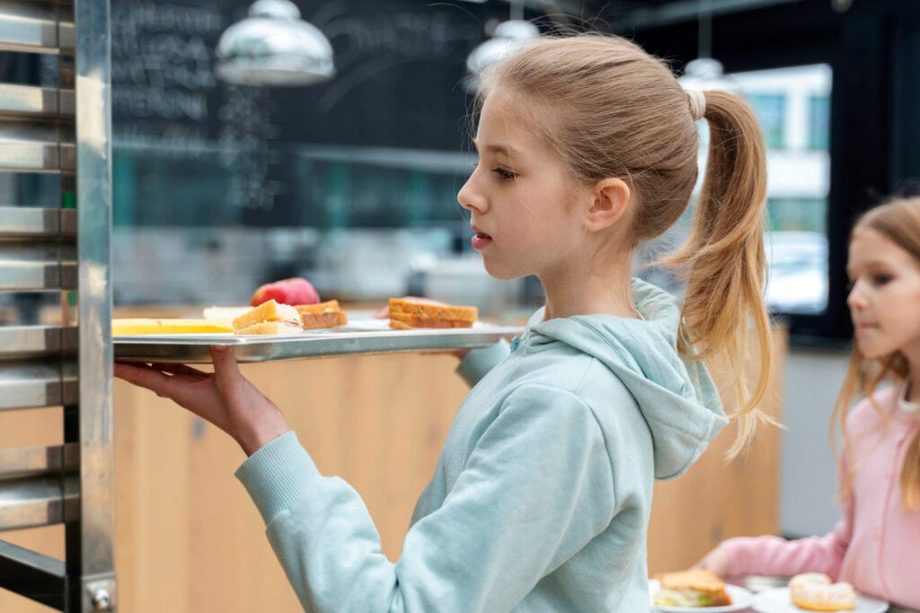 students having lunch canteen Bin Recipes