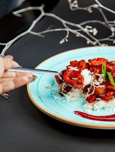 vegetables tomato sauce with rice 140725 4320 Bin Recipes